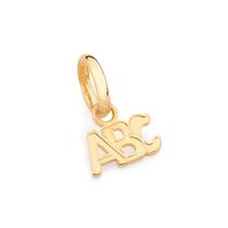 Pingente banhado ouro 3x 24k 18k e 22k unissex letras abc rommanel 542731