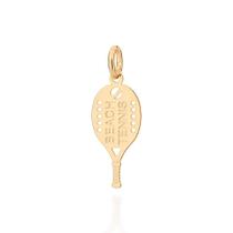 Pingente banhado ouro 3x 24k 18k e 22k unissex rommanel raquete beach tennis 542776