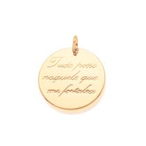 Pingente banhado ouro 3x 24k 18k e 22k unissex rommanel redondo com trecho bíblico 541527