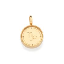 Pingente banhado ouro 3x 24k 18k e 22k unissex signo capricórnio acrílico rommanel 542766 Pingente banhado ouro 3x 24k 18k e 22k unissex signo capricórnio acrílico rommanel 542766