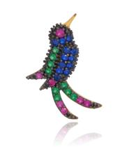 Pingente Beija Flor Em Ouro 18k Com Zircônias Coloridas Pingente Beija Flor Em Ouro 18k Com Zircônias Coloridas