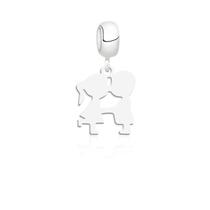 Pingente berloque casal beijando liso prata 925