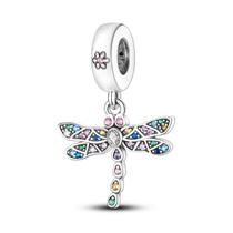 Pingente Berloque Charm Prata 925 - Libélula Brilho Colorida Pingente Berloque Charm Prata 925 - Libélula Brilho Colorida
