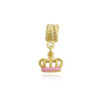 Pingente Berloque Coroa Folheado Ouro 18k