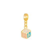 Pingente Berloque Folheado A Ouro 18K Dado ABC Pingente Berloque Folheado A Ouro 18K Dado ABC