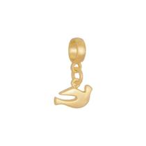 Pingente Berloque Folheado A Ouro 18K Pomba da Paz