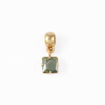 Pingente Berloque Pendente Quadrado Zircônia Folheado Ouro 18k