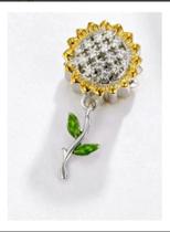 Pingente Berloque Prata 925 Legítima Girassol Cravejado Zirconia