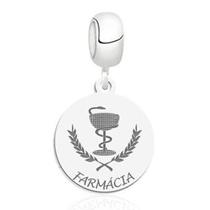 Pingente berloque profissão farmácia prata 925