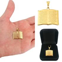 Pingente Bíblia Sagrada Oração Dourada Semijoia Folheada a Ouro 18k Pingente Bíblia Sagrada Oração Dourada Semijoia Folheada a Ouro 18k