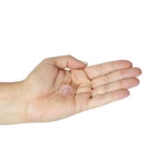 PINGENTE BOLA / ESFERA FACETADA QUARTZO ROSA - (1,5 a 3,5)cm - BANHO DE OURO