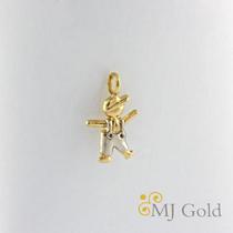 Pingente Boneco Filho Menino Duas Cores Em Ouro 18k