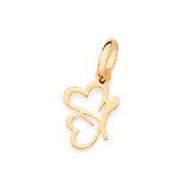 Pingente borboleta corações folheado a ouro 542655 Rommanel