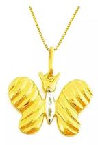Pingente Borboleta Em Ouro 18k/750 (com ouro branco)
