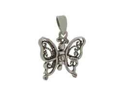 Pingente Borboleta Filigrana Berloque Charms Prata 925 Asas Pingente Borboleta Filigrana Berloque Charms Prata 925 Asas