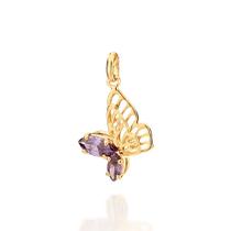 Pingente Borboleta Lado Vazado, Zircônias Rommanel 542678 Pingente Borboleta Lado Vazado, Zircônias Rommanel 542678