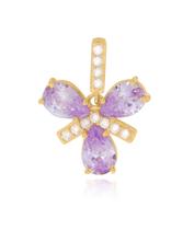 Pingente Borboleta Libélula Com Zircônias Em Ouro 18k