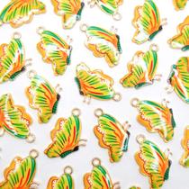 Pingente Borboleta Metal Amarelo 16x25mm 1pç 5g Colar Pulseira