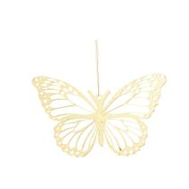 Pingente borboleta natalina vazada dourado 20cm