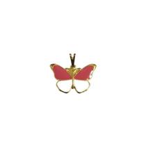 Pingente Borboleta Rosa Bebê Folheado Ouro 18k Pingente Borboleta Rosa Bebê Folheado Ouro 18k