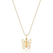 Pingente Borboleta Vazada Delicada Ouro 10k P41