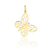 Pingente Borboleta Vazada Em Ouro 18k 15mm