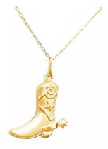 PINGENTE BOTA BOTINHA COWBOY EM OURO 18K 750 (cod9y)