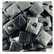 Pingente Botão Cubo 14mm 50pç Acrílico Preto Artesanato 180g