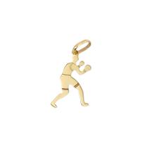 Pingente Boxeador 1,5Cm Em Ouro 18K