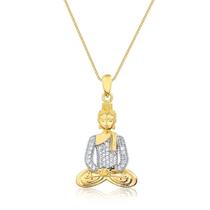 Pingente Buda Jade Cristal Folheado A Ouro 18k Com Zircônias Pingente Buda Jade Cristal Folheado A Ouro 18k Com Zircônias