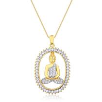 Pingente Buda Jade Cristal Folheado A Ouro Zircônia Pingente Buda Jade Cristal Folheado A Ouro Zircônia