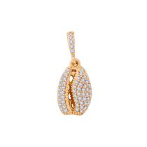 Pingente búzio banhado à ouro 18k cravejado micro zircônia
