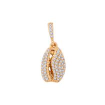 Pingente búzio banhado à ouro 18k cravejado micro zircônia