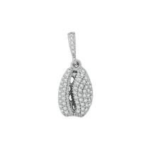 Pingente búzio banhado à rhodium cravejado micro zircônia