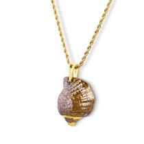 Pingente búzio em porcelana com detalhe pintado à mão com ouro