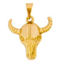 Pingente Cabeça de Boi Folheada a Ouro 18k Semijoia Pingente Cabeça de Boi Folheada a Ouro 18k Semijoia