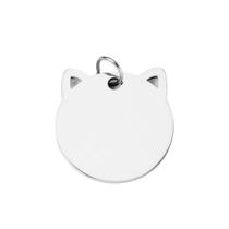 Pingente Cabeça de Gato Personalizável Aço Inox Pingente Cabeça de Gato Personalizável Aço Inox