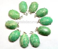 Pingente Cabochão de Amazonita Verde em Prata 950 - 05 Unidades - Garra REFF CP6487 Pingente Cabochão de Amazonita Verde em Prata 950 - 05 Unidades - Garra REFF CP6487