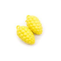 Pingente Cacho de Uva Acrílico Amarelo 15x30mm 10pçs 35g