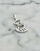 Pingente Cachorro 15mm Zircônia Cravejada