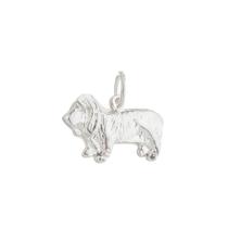 Pingente Cachorro Basset Hound Maciço Prata 925 Kl