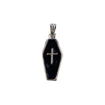 Pingente Caixão Preto 2,6 cm em Metal Prateado Pingente Caixão Preto 2,6 cm em Metal Prateado