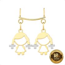 Pingente Canga com 2 Pingentes filhos Ouro 18k Pingente Canga com 2 Pingentes filhos Ouro 18k