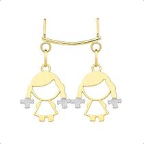 Pingente Canga Com 2 Pingentes Filhos Ouro 18k