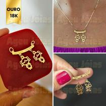 Pingente Canga Dois Filhos Duas Meninas Casal Ouro 18K Mae de Dois Pingente Canga Dois Filhos Duas Meninas Casal Ouro 18K Mae de Dois