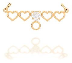 Pingente Canga Formado Por 4 Corações Vaza 542389