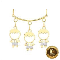 Pingente Canga Ouro 18k + 3 Pingentes Meninos Pingente Canga Ouro 18k + 3 Pingentes Meninos