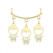 Pingente Canga Ouro 18k Com 3 Pingentes Filhos Pingente Canga Ouro 18k Com 3 Pingentes Filhos