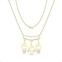 Pingente Canga Ouro 18k Com 3 Pingentes Filhos