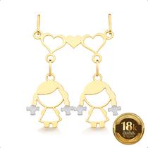 Pingente Canga Ouro 18k Corações E 2 Pingentes filhos Pingente Canga Ouro 18k Corações E 2 Pingentes filhos